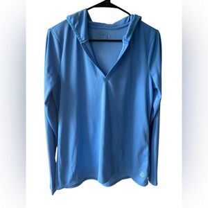 Blue Long Sleeve Yoga Hoodie